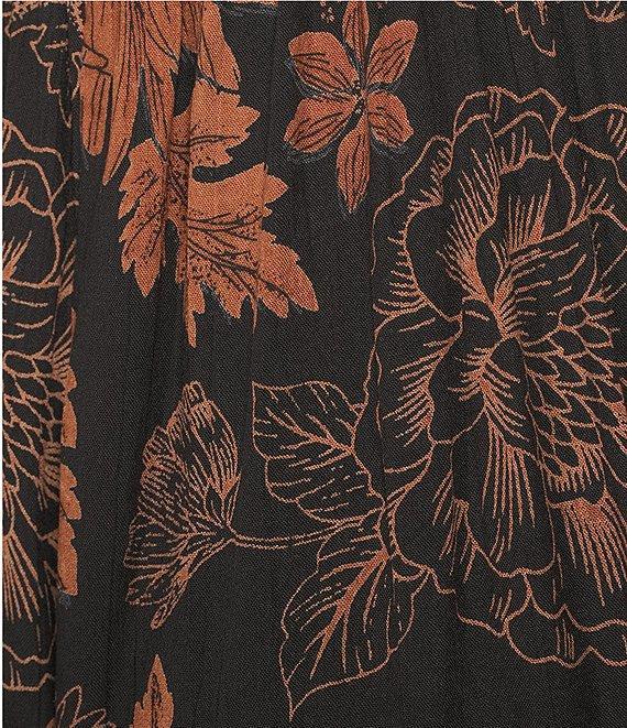 Angie Sleeveless Border Print Keyhole Knot Front Wide Leg Jumpsuit Product Image