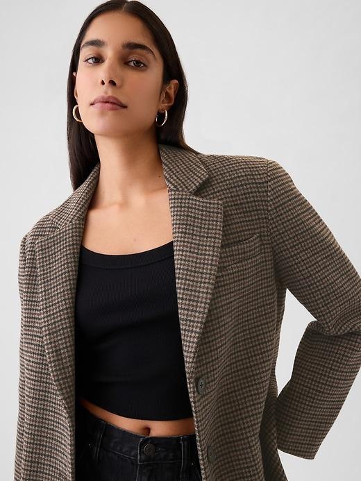 Relaxed Houndstooth Blazer Product Image