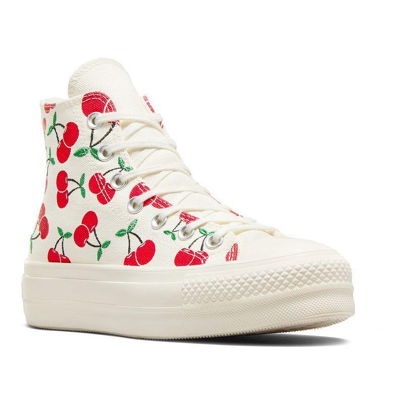 Womens Converse Chuck Taylor All Star Lift Hi Sneaker - Egret / Cherries Product Image