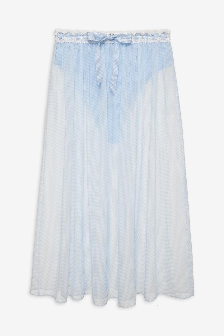 Dainty Doily Midi Skirt — Blue Product Image