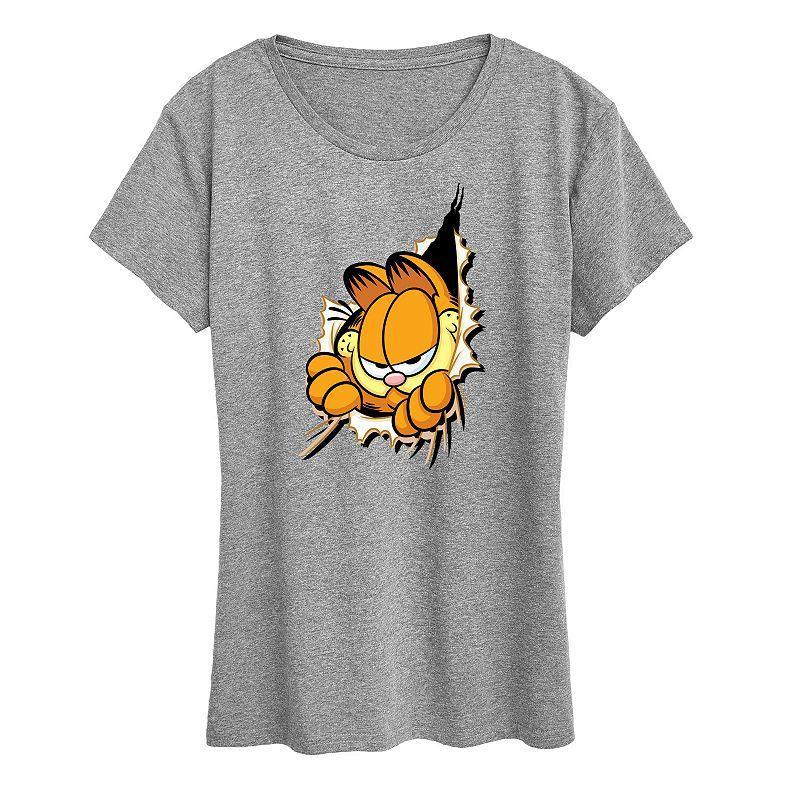 Women's Garfield Peeking Out Graphic Tee, Girl's,  Product Image