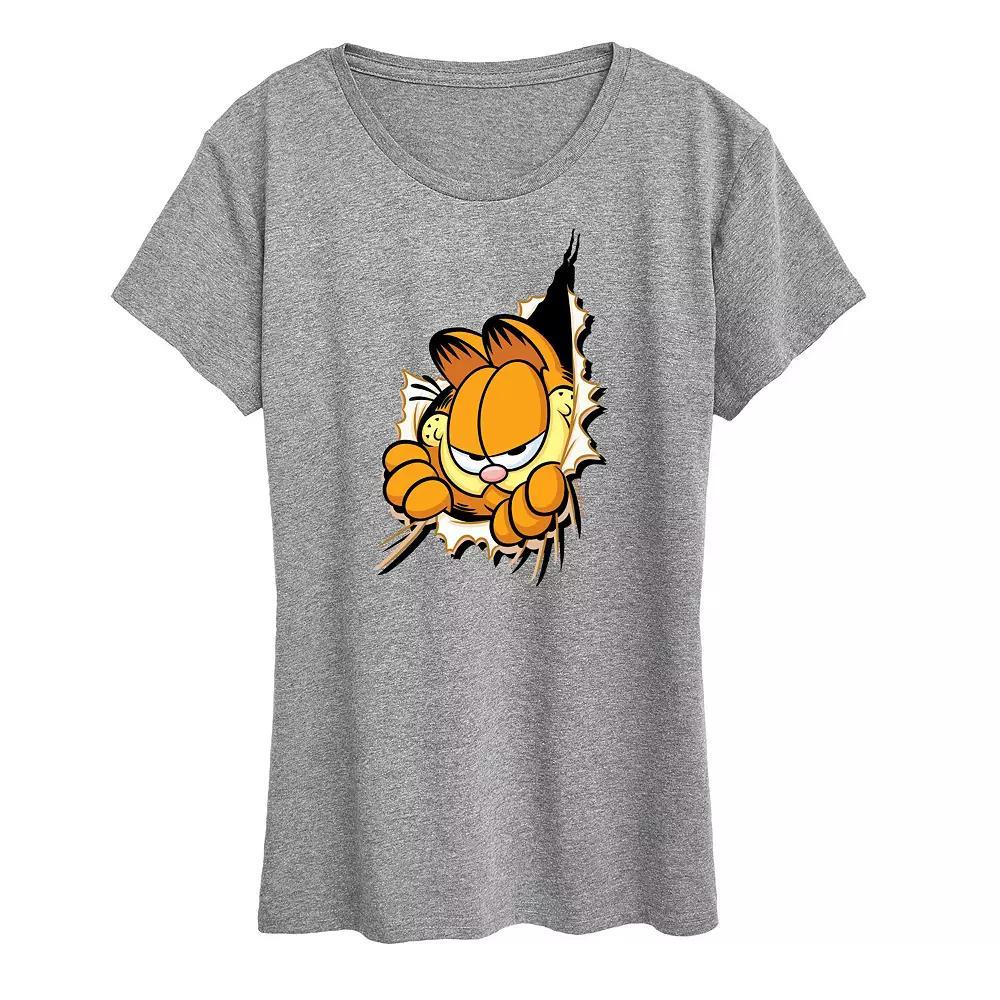 Women's Garfield Peeking Out Graphic Tee, Girl's,  Product Image