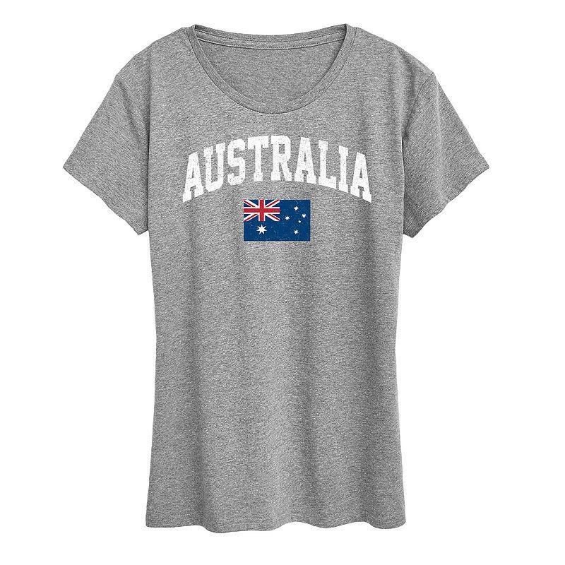 Womens Australia Flag Graphic Tee Grey Gray Product Image