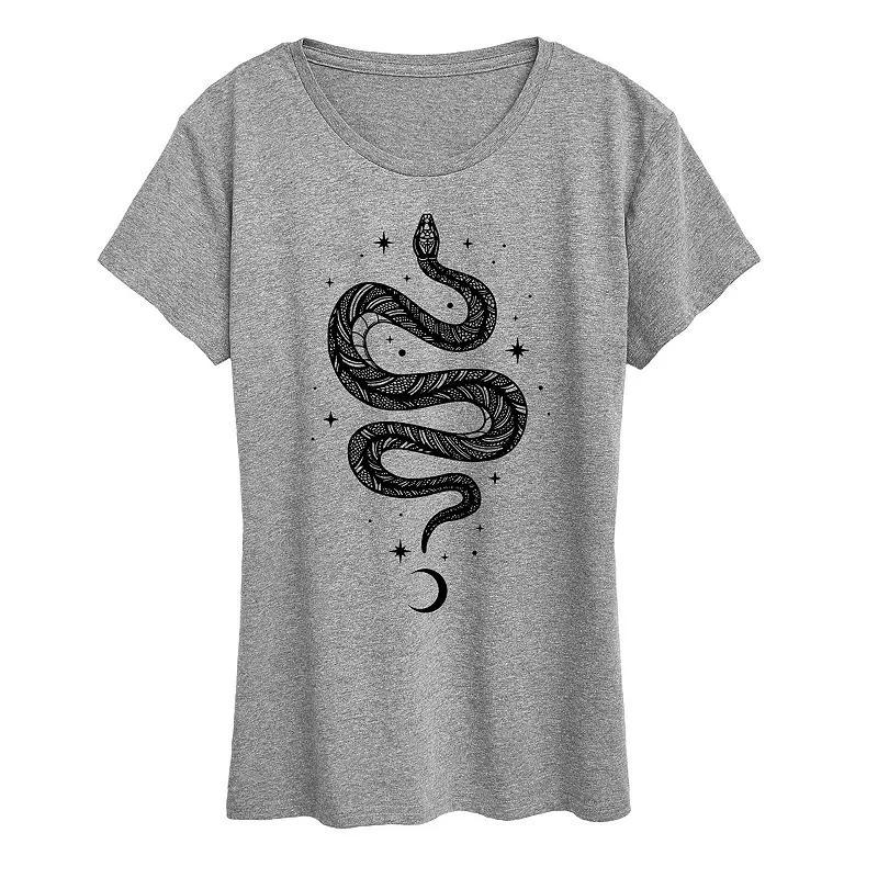 Women's Celestial Snake Graphic Tee, Size: Small, White Product Image