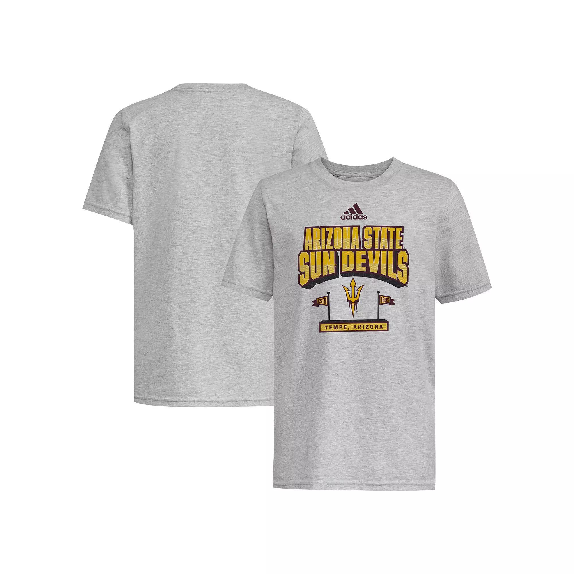 Men's adidas Gray Arizona State Sun Devils Stake Our Claim T-Shirt, Boy's, Size: YTH Small, Grey Product Image