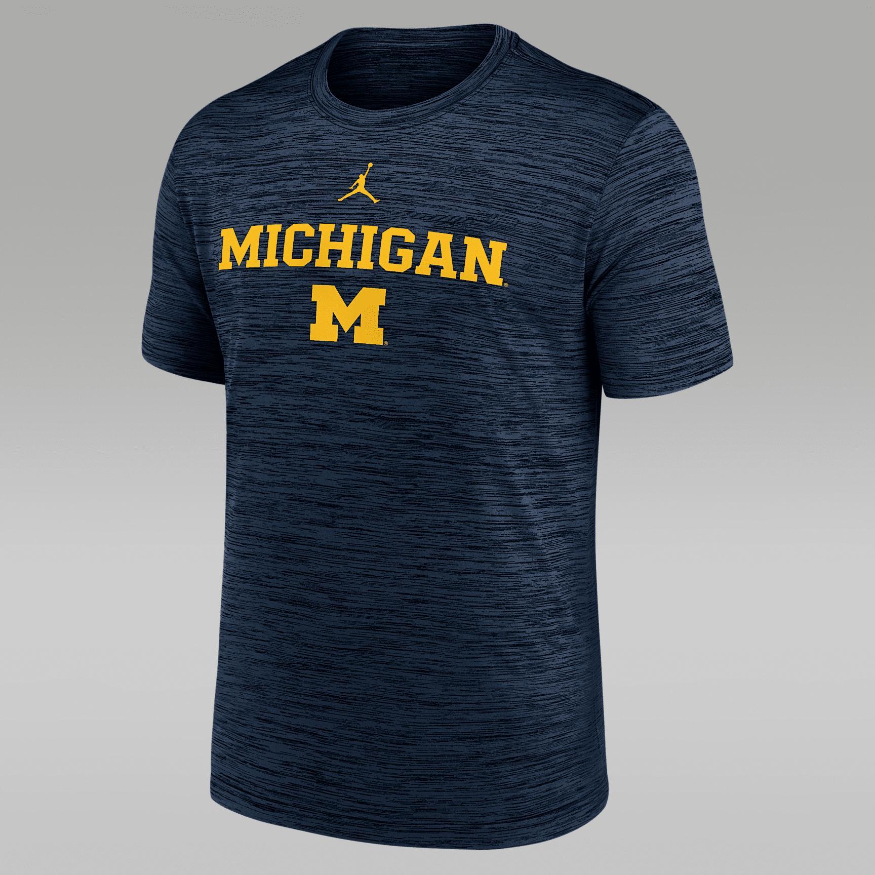Mens Michigan Sideline Velocity Jordan Brand Dri-FIT College T-Shirt | 0JER41SMWN-7QM Product Image