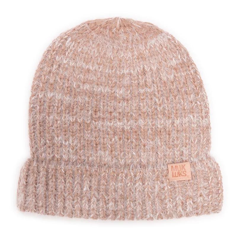 Womens MUK LUKS Eyelah Rib Beanie, Canyon Pink Product Image