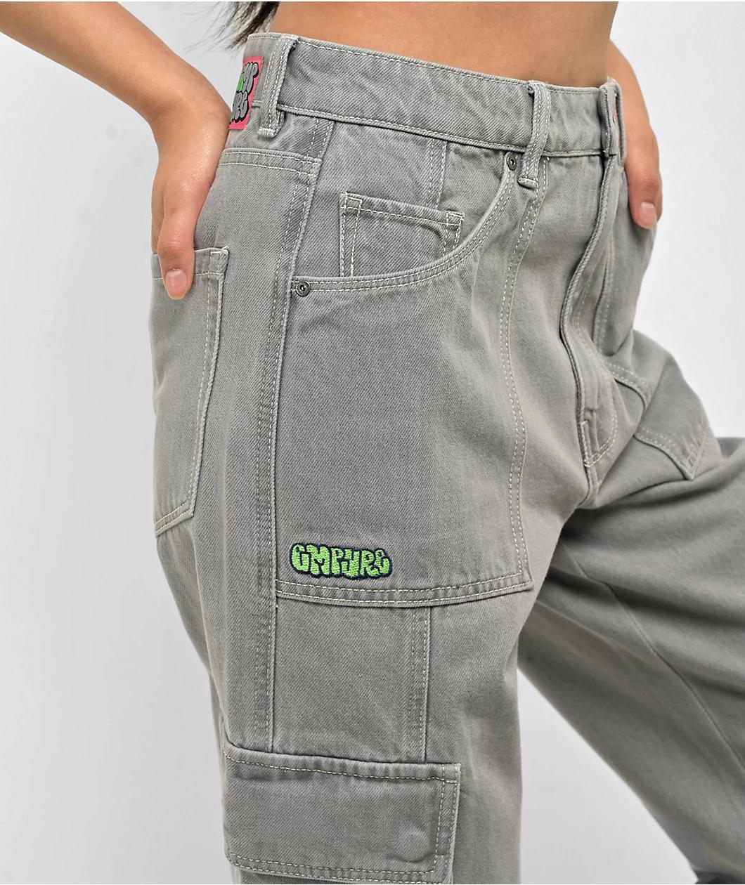 Empyre Tori Porkchop Pocket Grey Cargo Skate Jeans Product Image