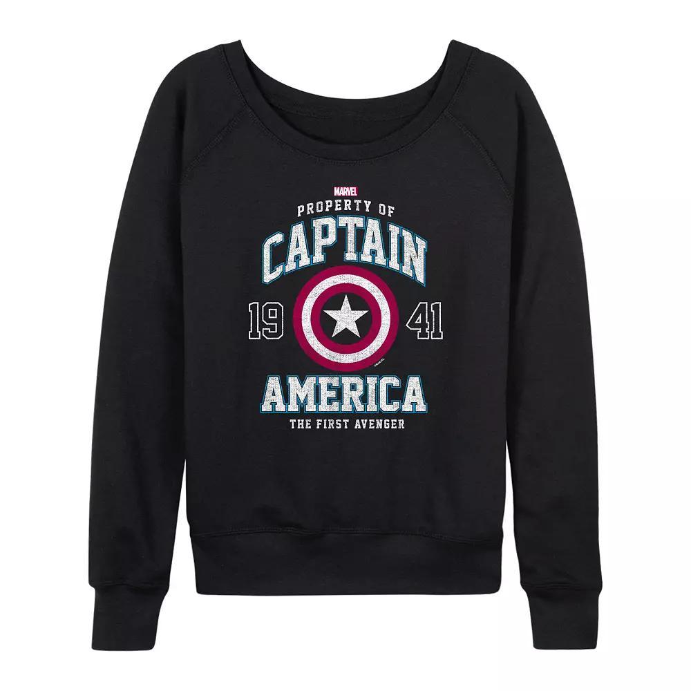 Women's Marvel Captain America Collegiate French Terry Long Sleeve Tee,  Product Image