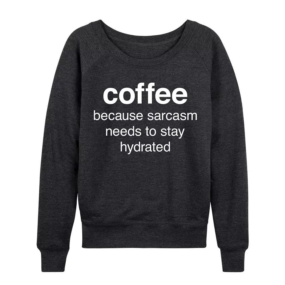 Women's Coffee Sarcasm French Terry Long Sleeve Tee, Girl's, Size: XXL, Heather Grey Product Image