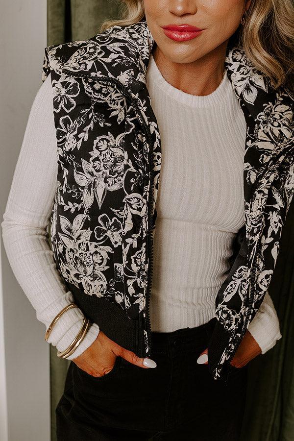 Statement Piece Floral Puffer Vest Product Image