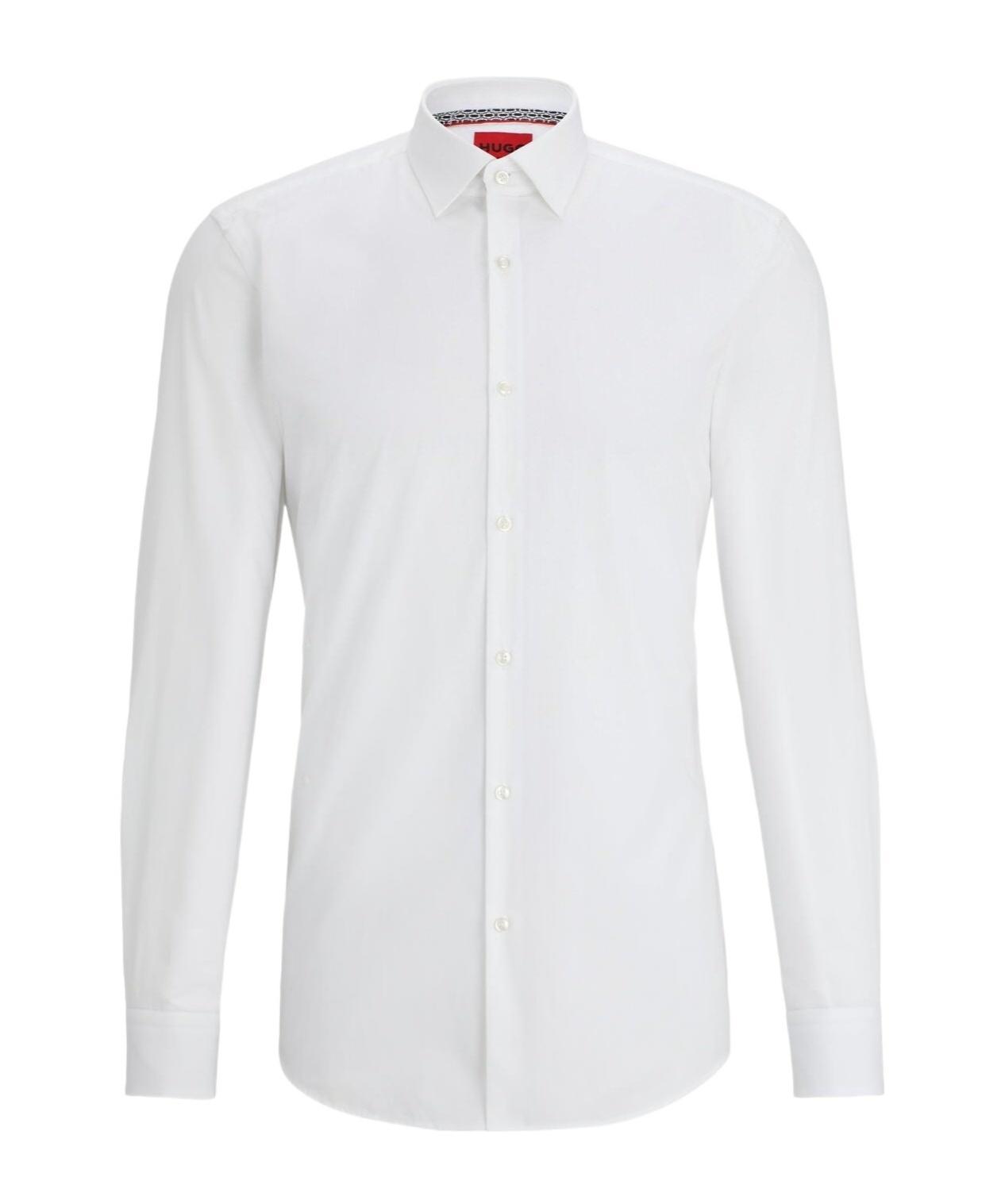 HUGO BOSS Slim-fit Shirt In Stretch-linen Chambray In White Product Image