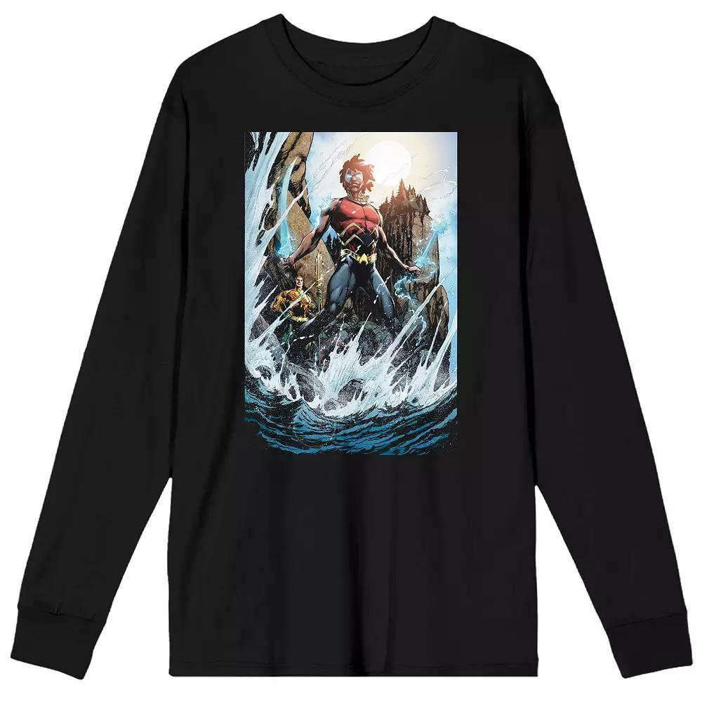 Men's Justice League Aquaman Tee, Size: Medium, Black Product Image