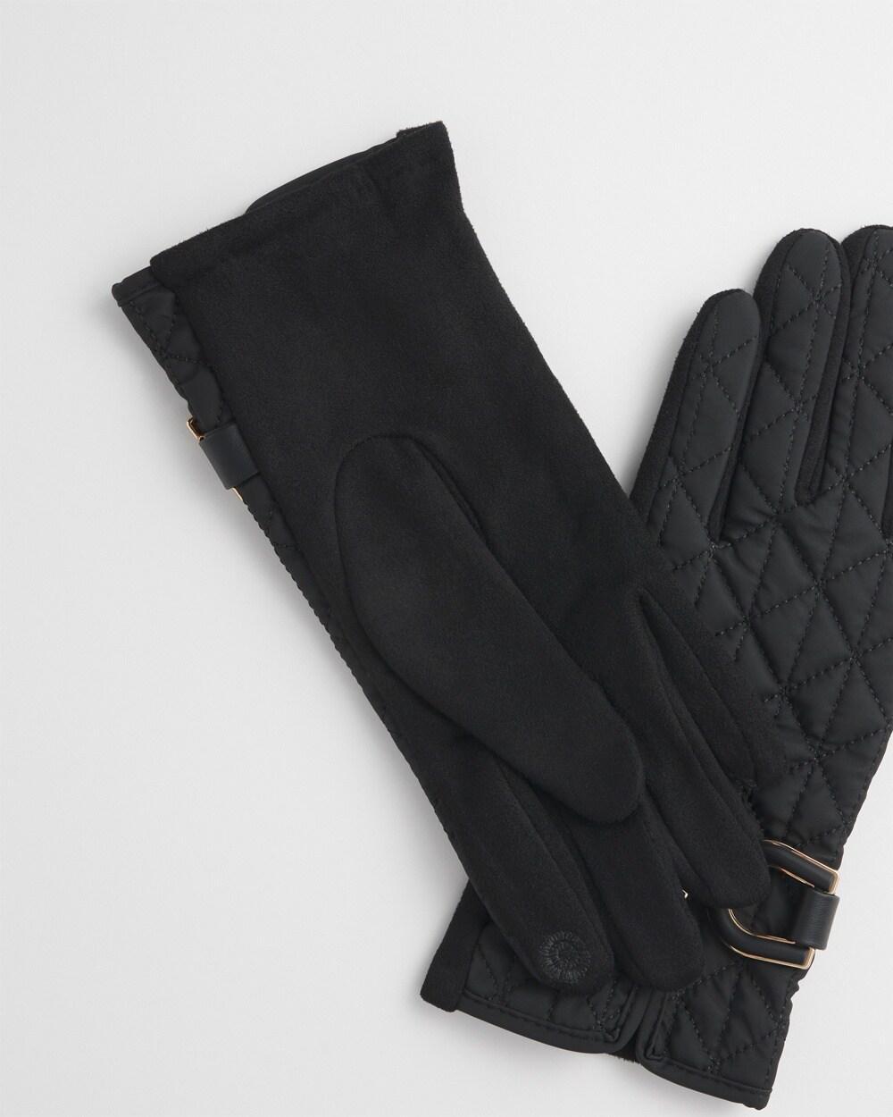 Faux Suede Quilted Gloves Product Image