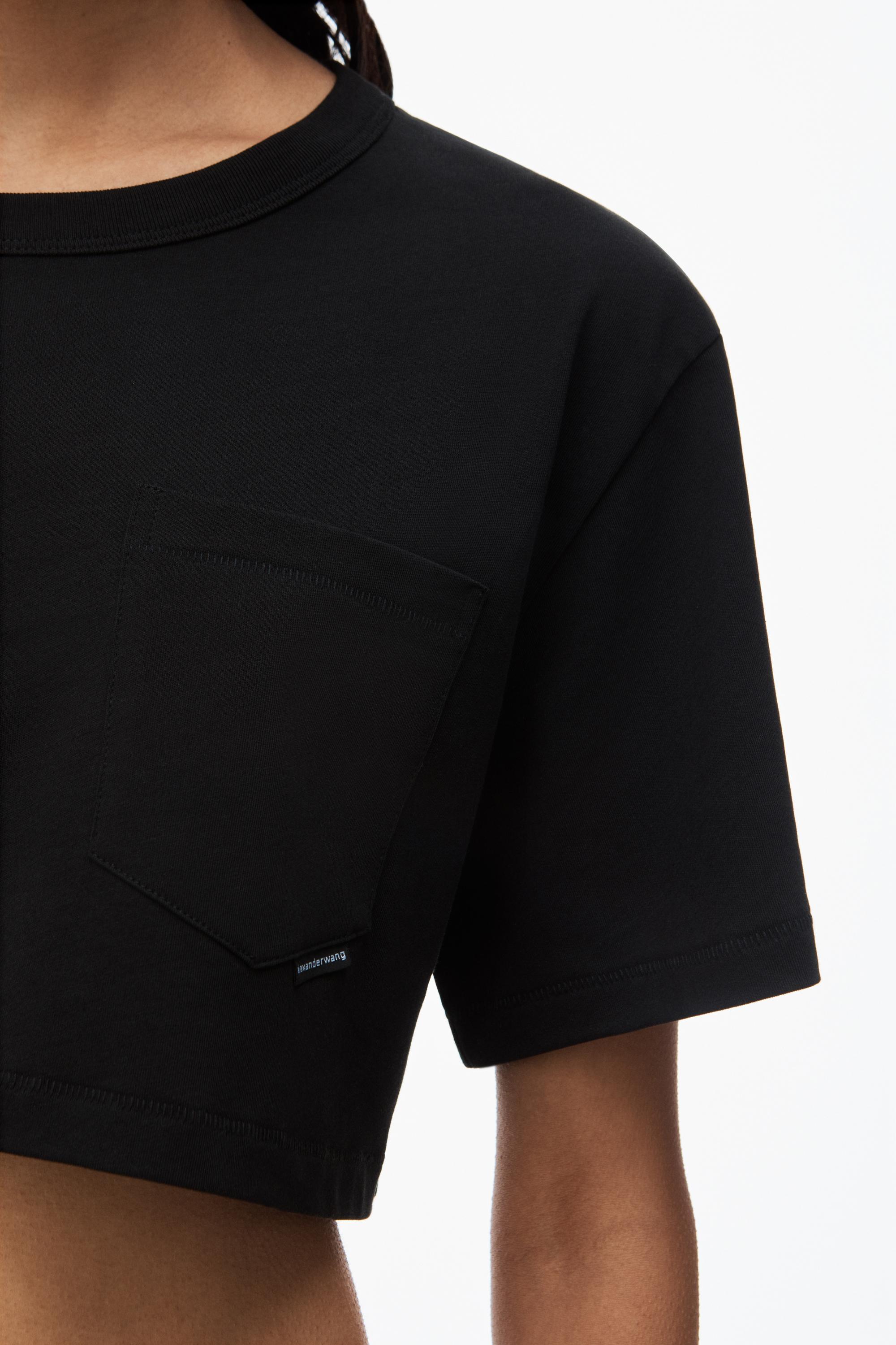 Cropped Pocket Tee In High Twist Jersey Product Image