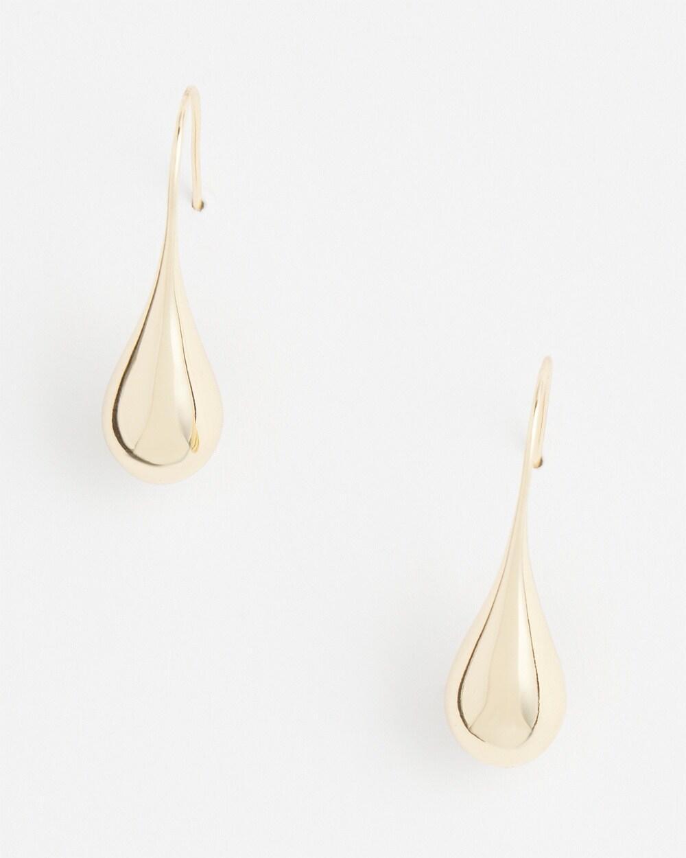 No Droop™ Gold Tone Teardrop Threader Earrings Product Image