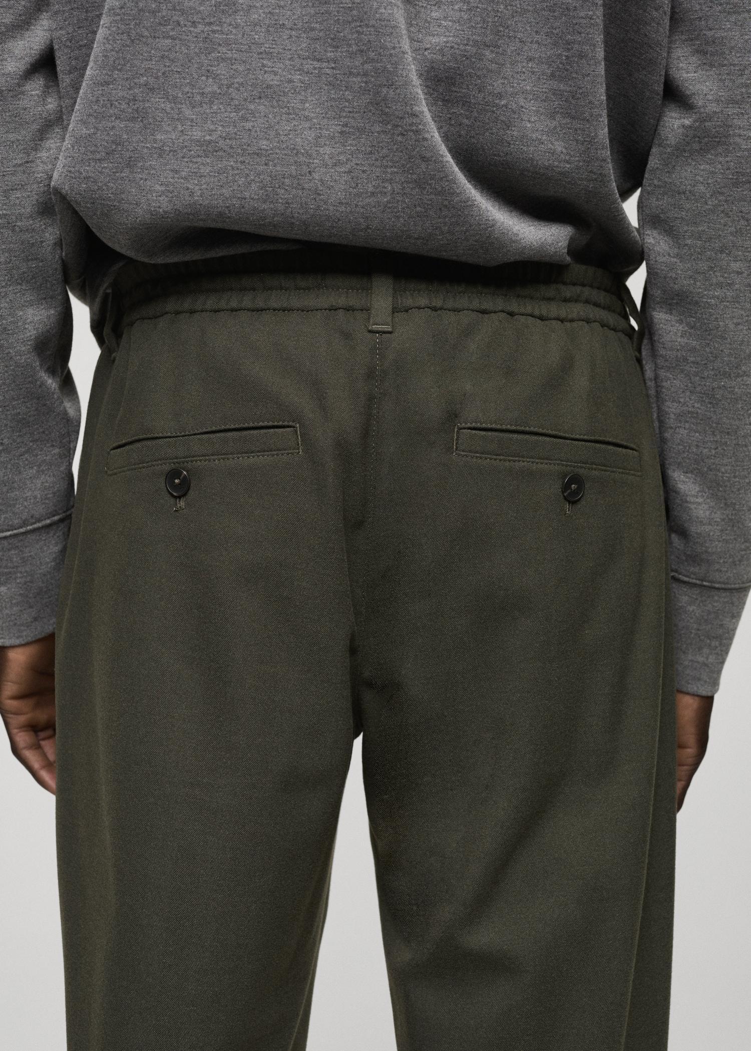 Cotton pants with adjustable drawstring - Men | MANGO USA Product Image