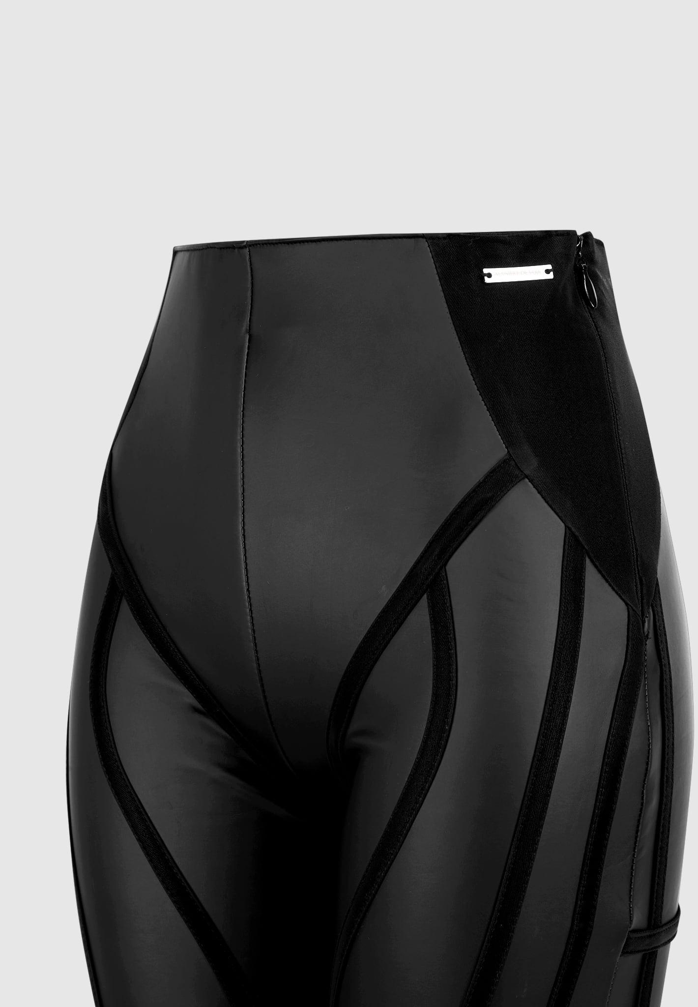 Matte Leather Contour Leggings - Black Female Product Image