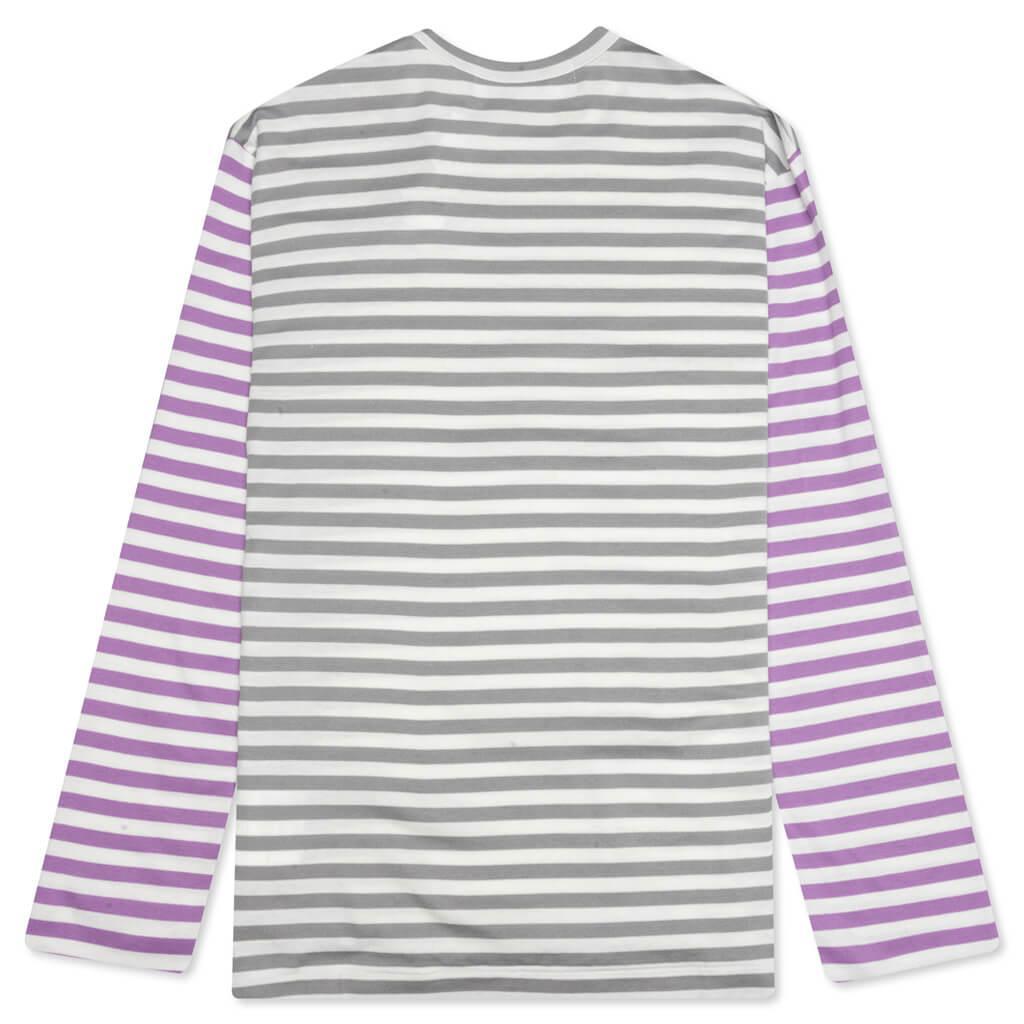 Bi-Color Stripe T-Shirt - Grey/Purple Male Product Image