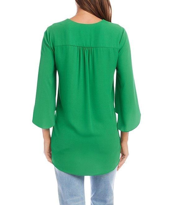 Karen Kane 3/4 Flare Sleeve Asymmetric Top Product Image