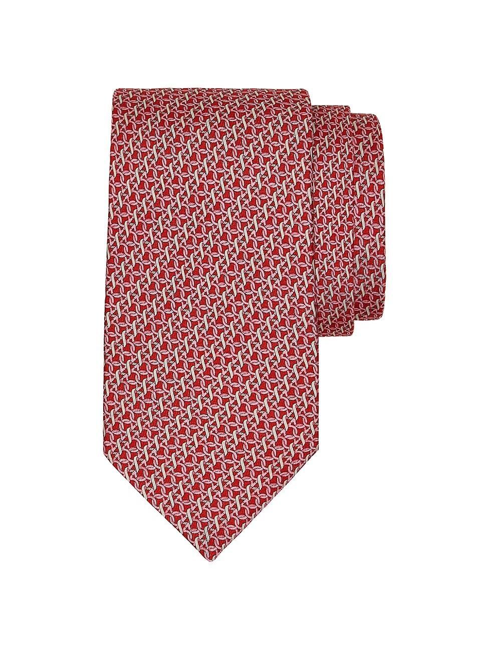 Mens Interlocking Gancini Silk Tie Product Image