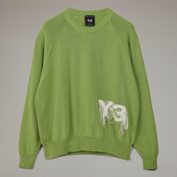 Y-3 Logo Knit Crew Sweatshirt Product Image