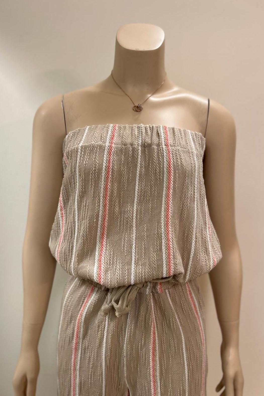 Mixed Stripes Textured Jumpsuit Product Image