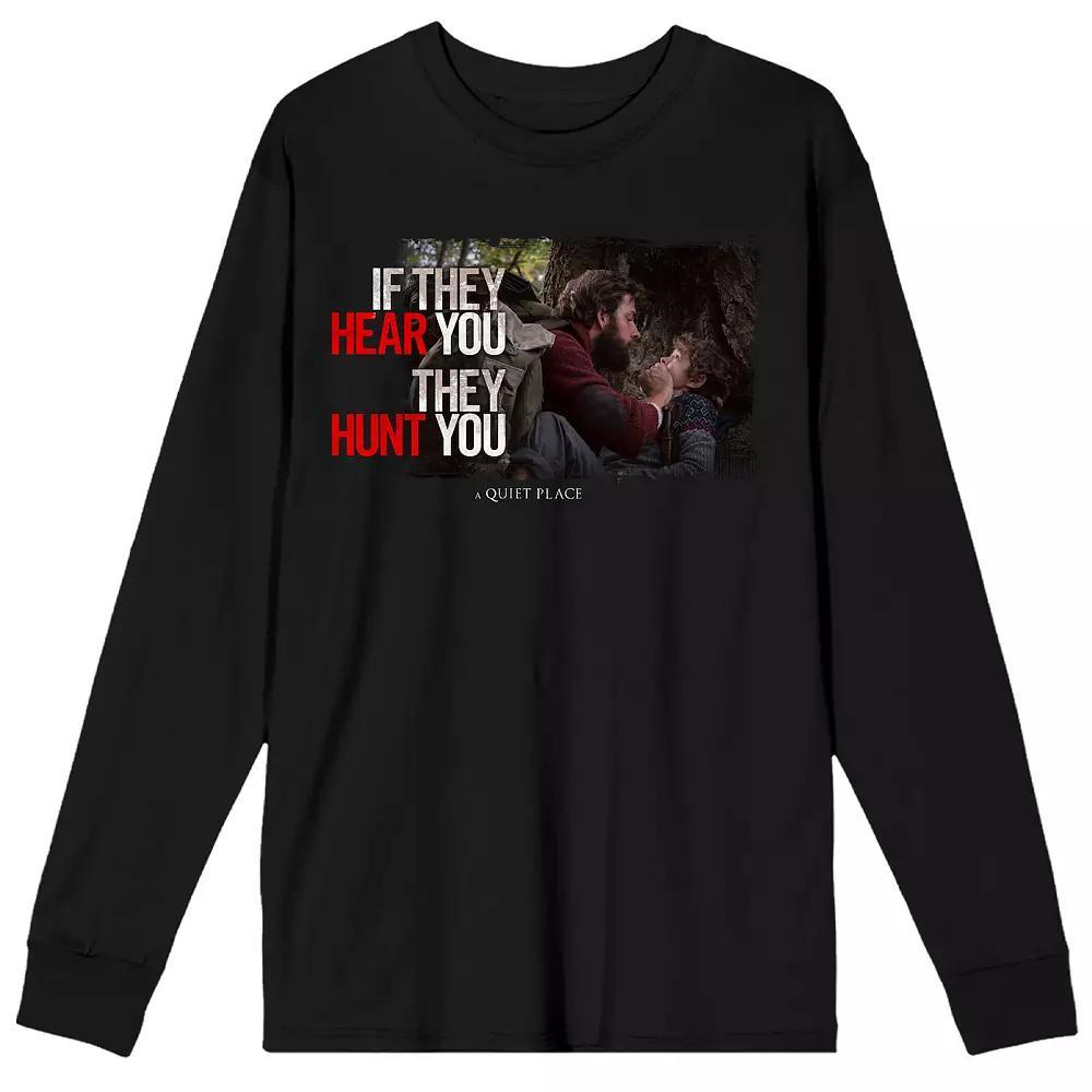 Men's Bioworld A Quiet Place "If They Hear You They'll Hunt You" Long Sleeve Graphic Tee,  Product Image