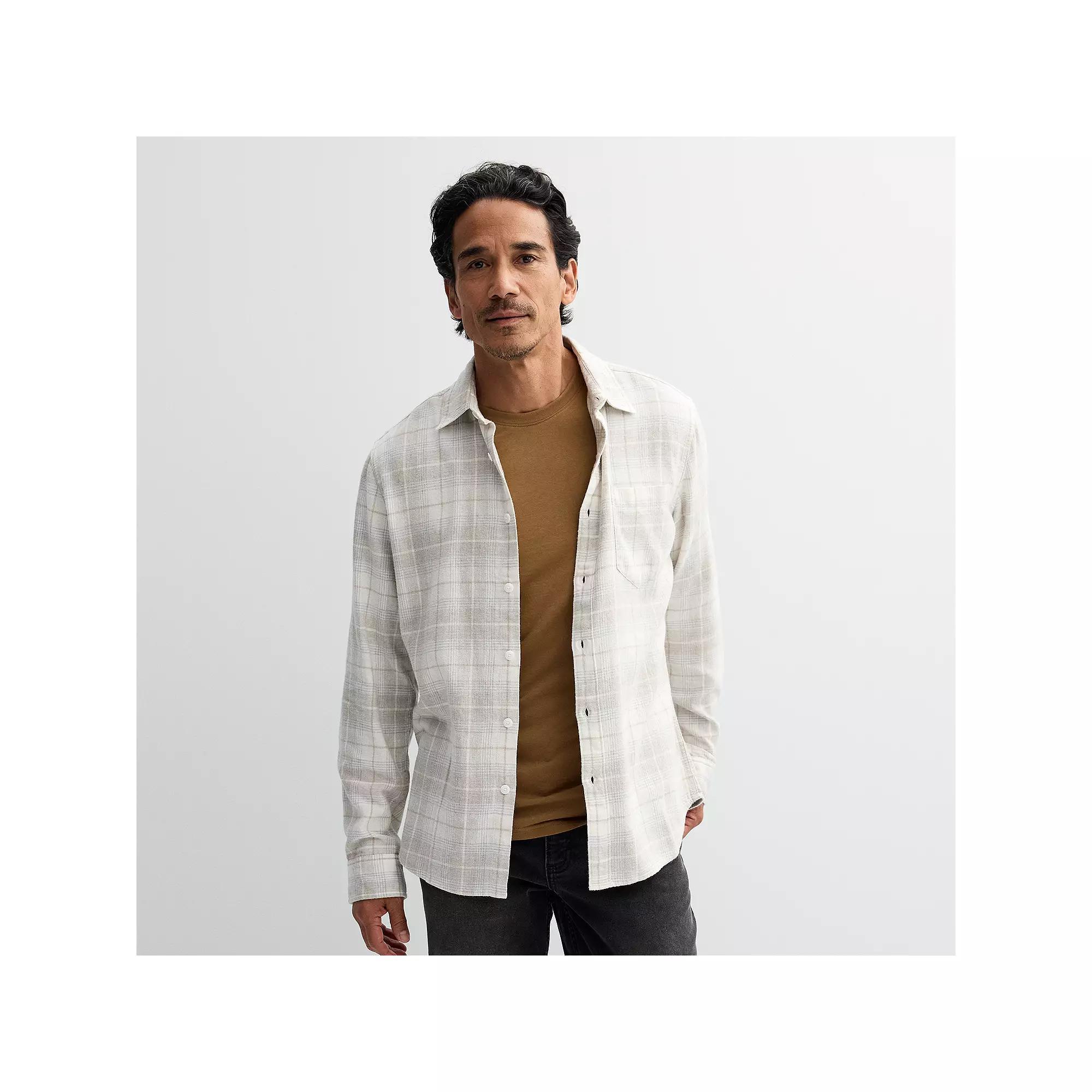 Men's Sonoma Goods For Life® One Pocket Flannel Button-Down Shirt, Size: Small, Red  Buff Chec Product Image