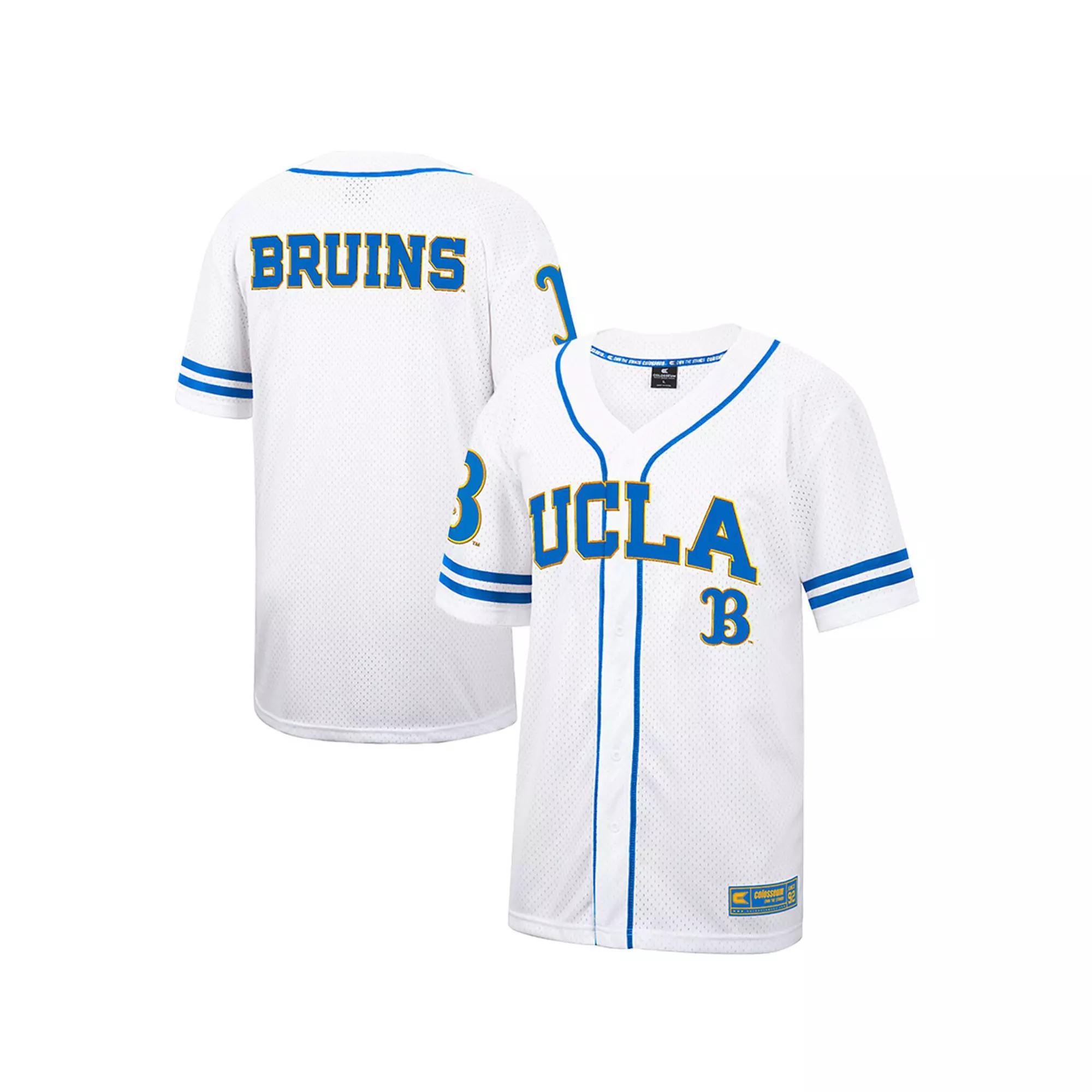 Men's Colosseum White UCLA Bruins Free Spirited Mesh Button-Up Baseball Jersey,  Product Image