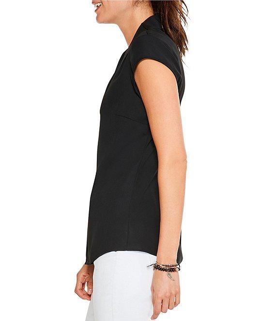 NIC + ZOE Day To Night Woven V-Neck Cap Sleeve High-Low Hem Top Product Image