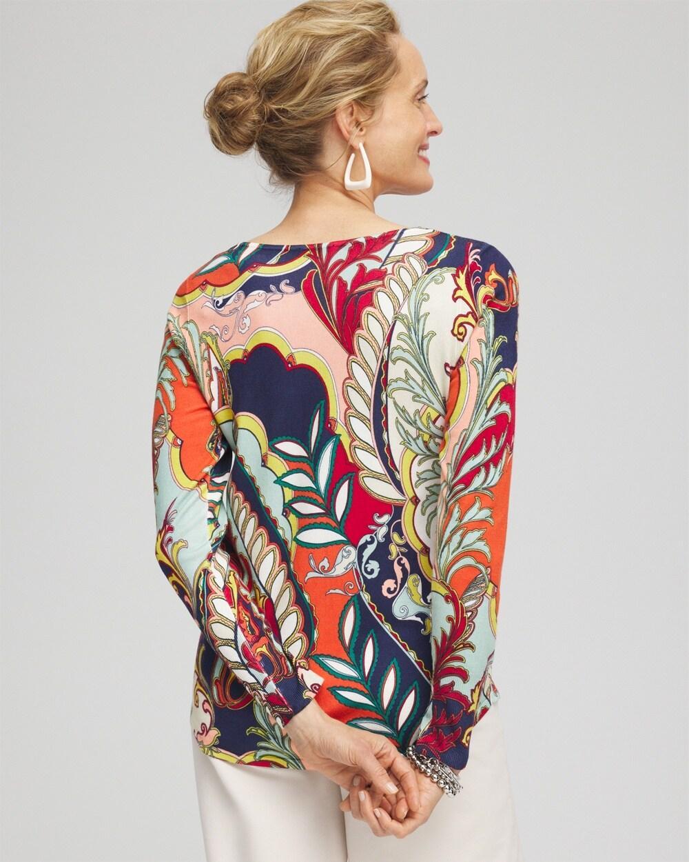 Artisan Print V-neck Pullover Sweater Product Image