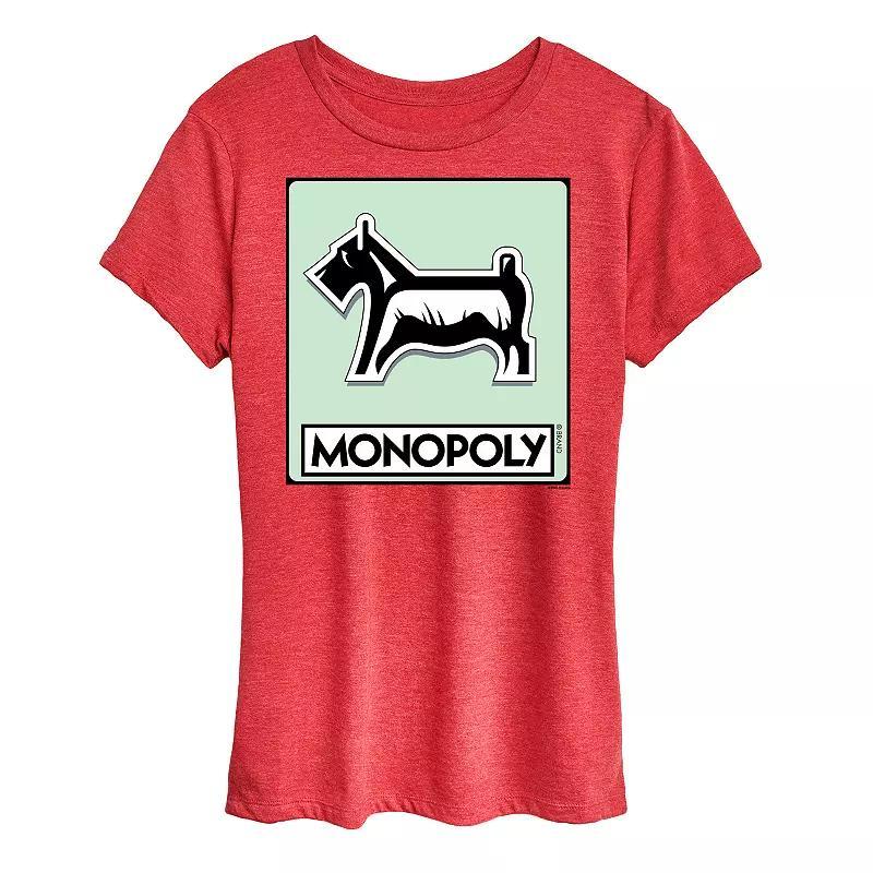 Womens Monopoly Dog Token Graphic Tee Grey Gray Product Image