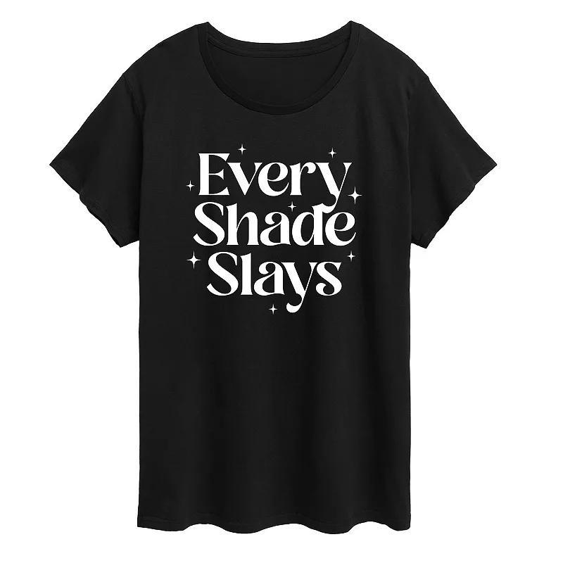 Plus Every Shade Slays Graphic Tee, Women's, Size: 1XL, Black Product Image