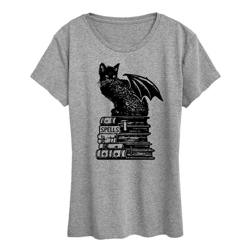 Womens Spells Cat Halloween Tee, Girls Product Image