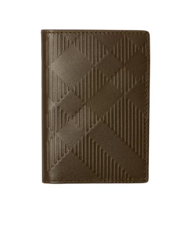 BURBERRY Check-pattern Bi-fold Card Holder In Green Product Image