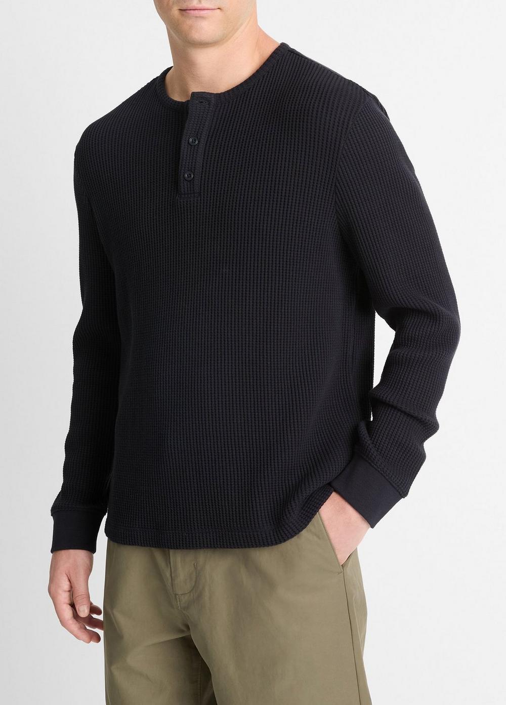 Chunky Waffle Cotton-Blend Henley Product Image