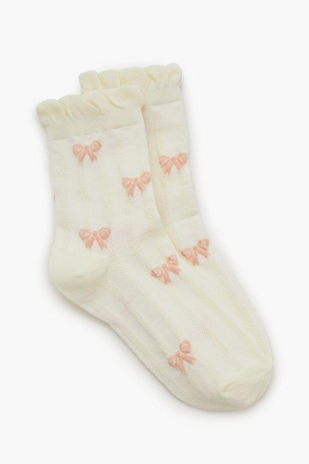 Bow Print Crew Socks | Forever 21 Product Image