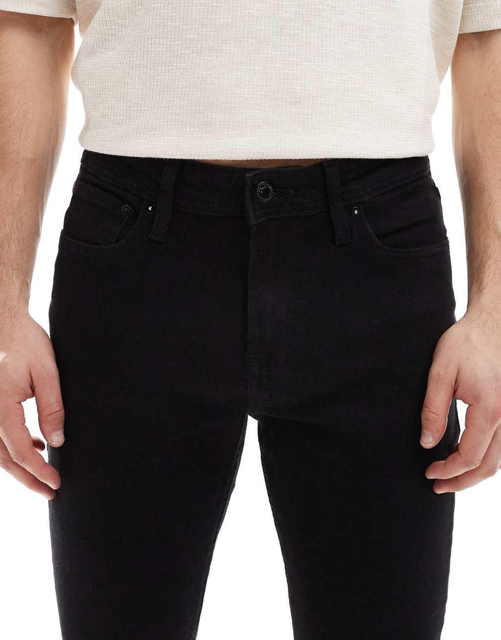 Jack & Jones Glenn slim tapered jeans in black Product Image