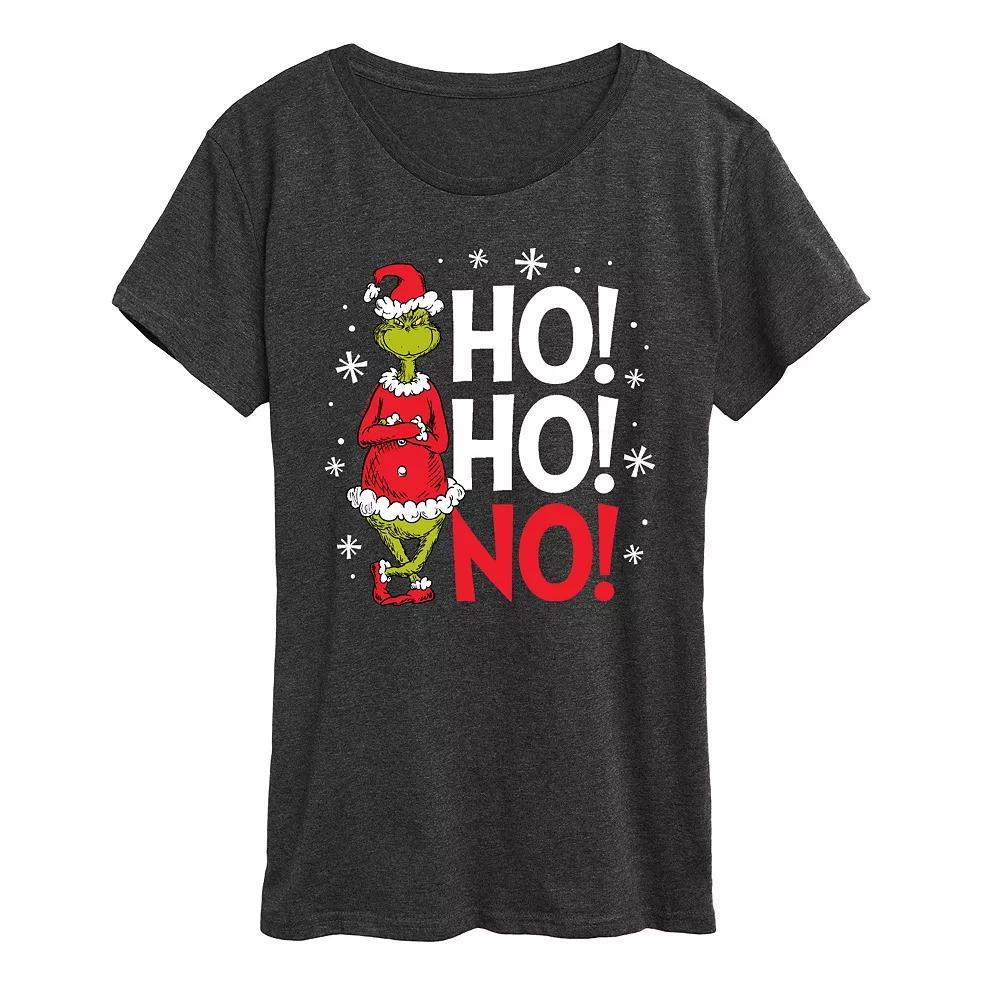 Women's Dr. Seuss Grinch Ho Ho No Graphic Tee,  Product Image