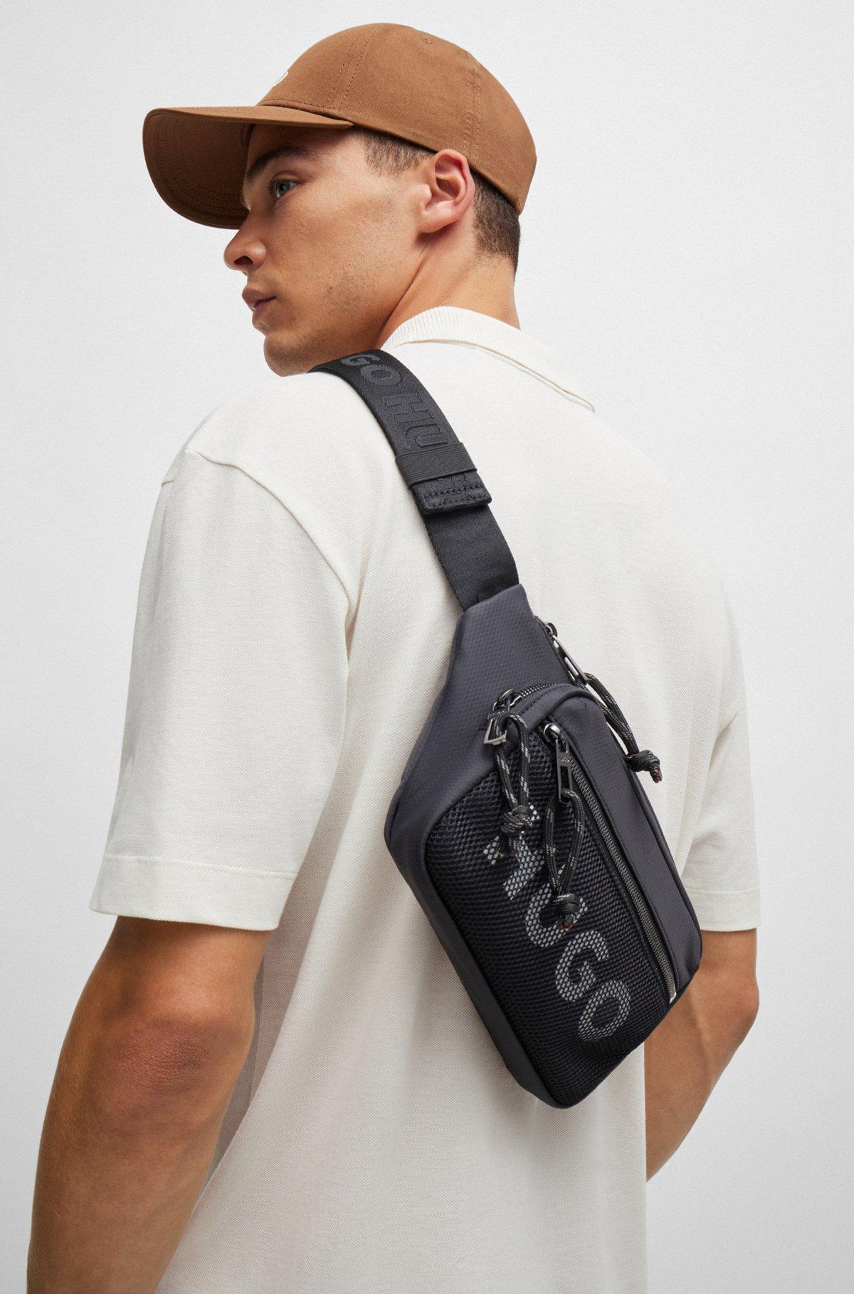 Belt bag with contrast logo and mesh overlay Product Image