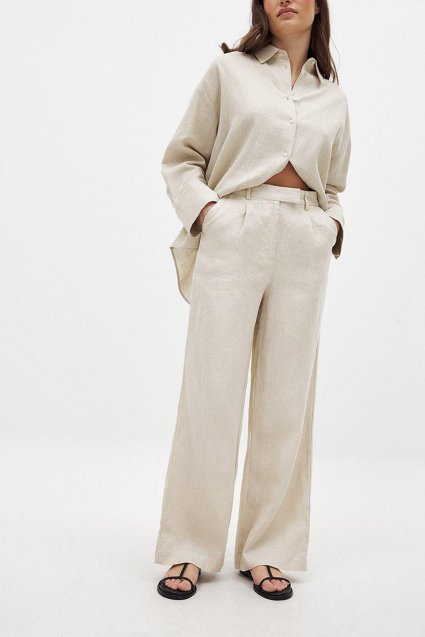 Linen Wide Leg Pants Product Image