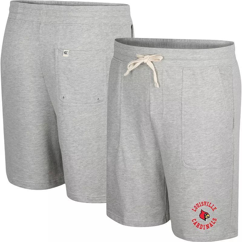 Men's Colosseum Heather Gray Louisville Cardinals Love To Hear This Terry Shorts,  Product Image