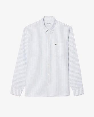 Regular Fit Striped Linen Shirt Product Image