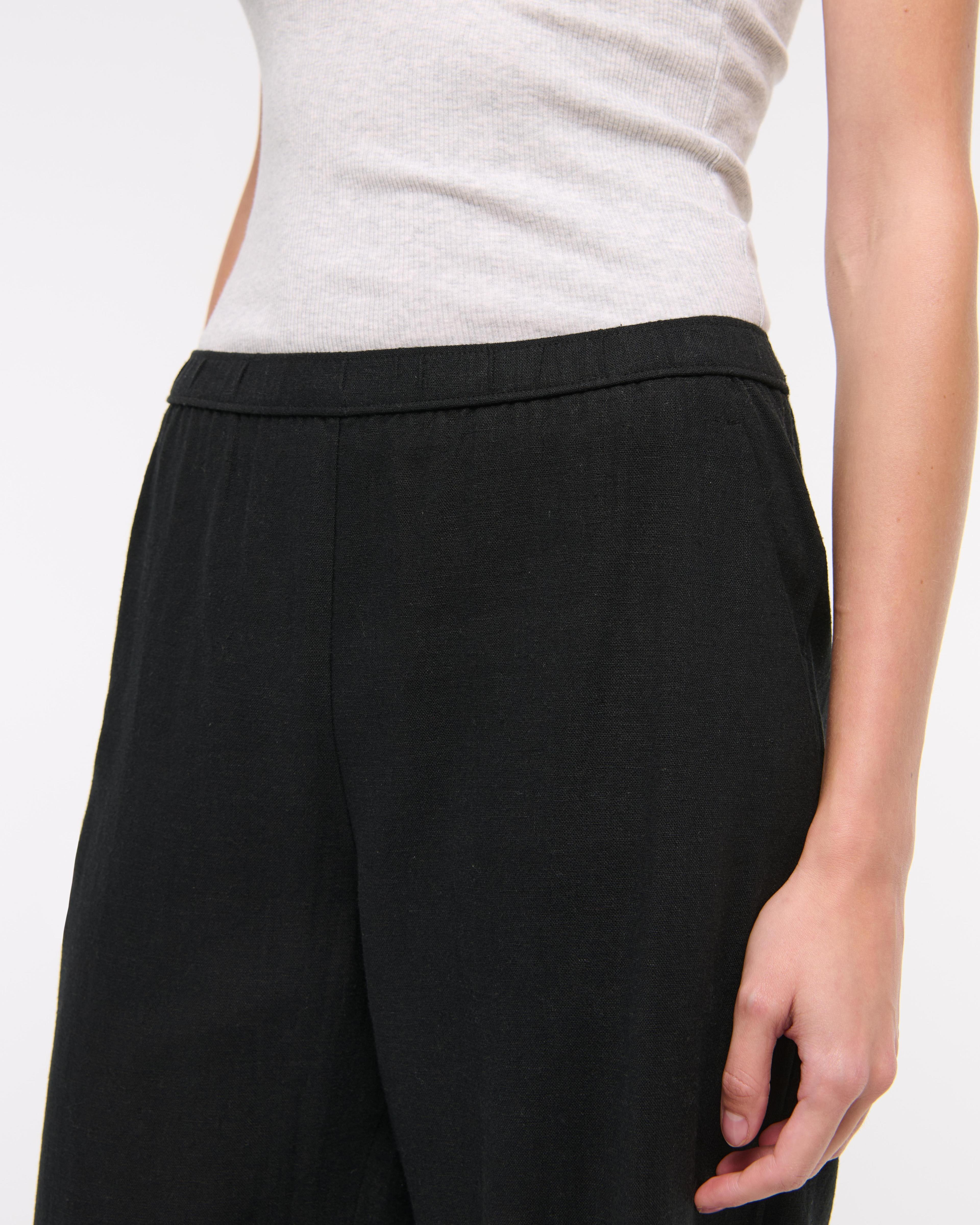 Straight Linen-Blend Pull-On Pant Product Image