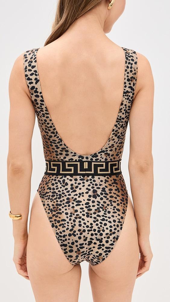 Versace Swim One-Piece Lycra Vita Recycled Leopard All Over Print | Shopbop Product Image