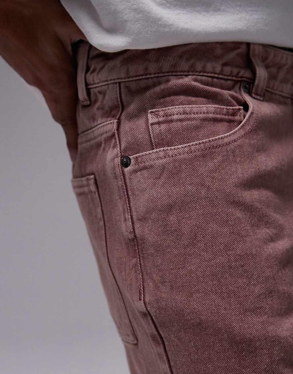 Topman relaxed shorts in pink Product Image