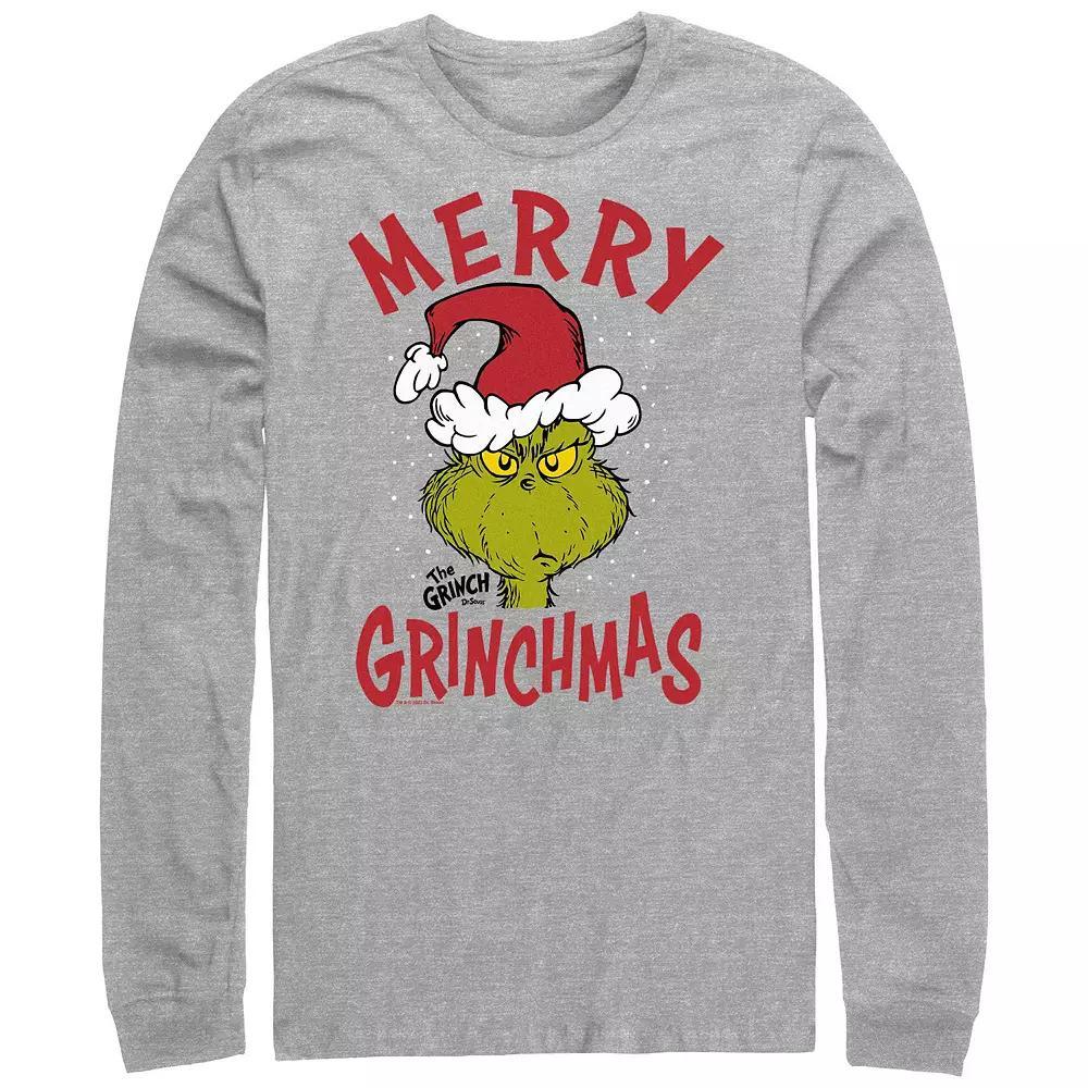 Big & Tall Dr. Seuss The Grinch Merry Christmas Long Sleeve Graphic Tee, Men's,  Product Image