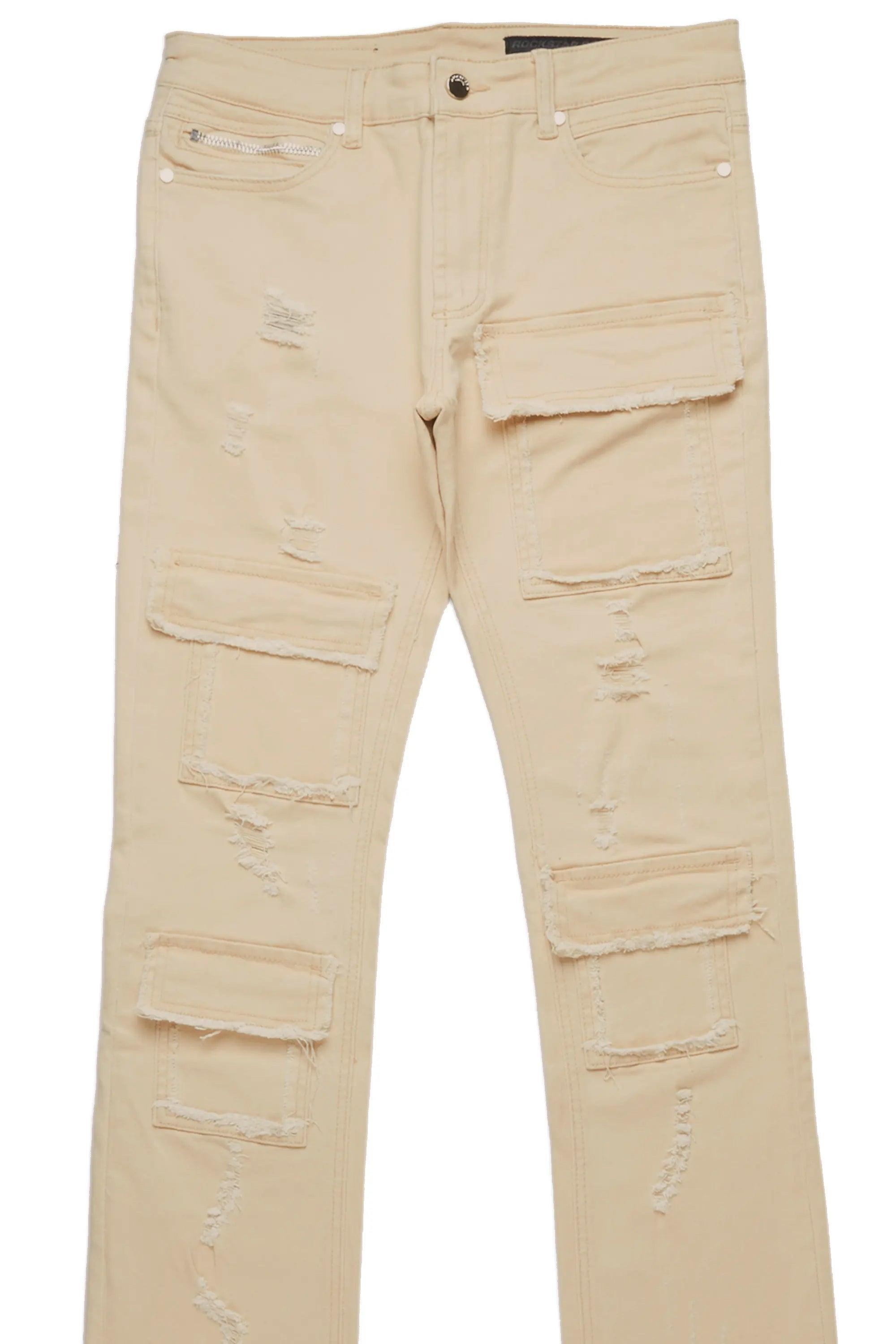 Petrus Beige Super Stacked Flare Jean Male Product Image