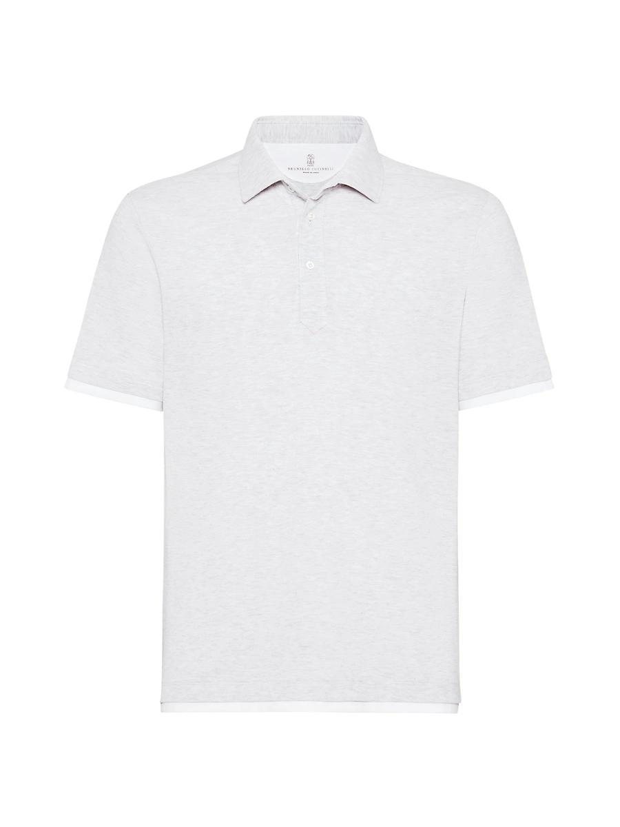 Mens Cotton Piqu Shirt Style Collar Polo Product Image